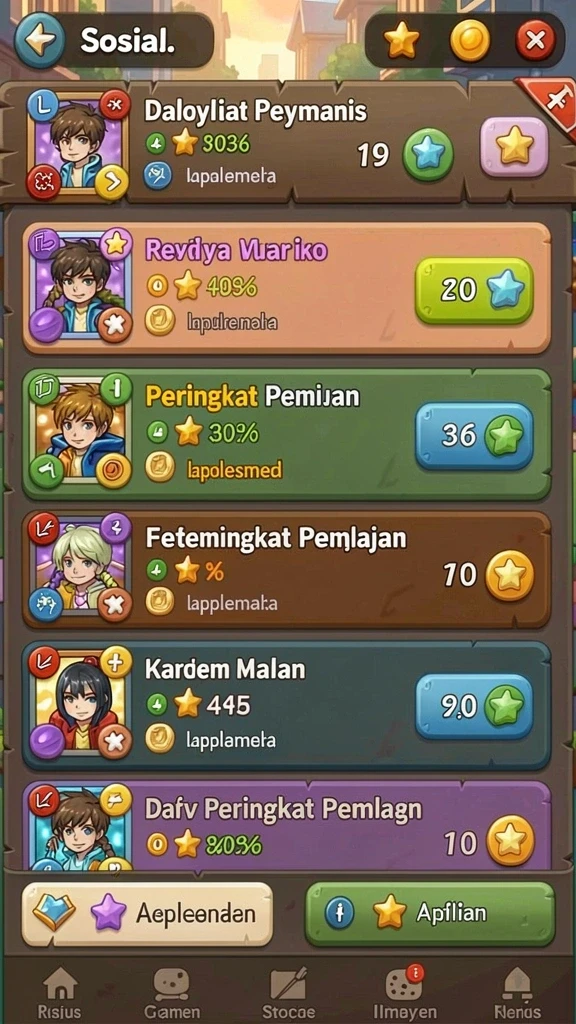 Tampilan grafik yang menakjubkan di layar permainan.