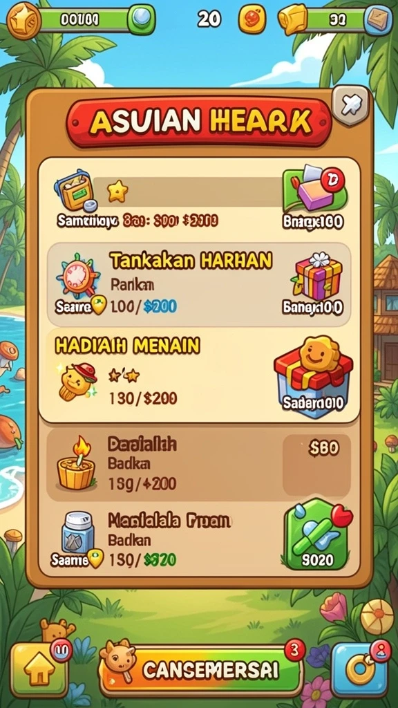 Karakter-karakter lucu yang dapat dimainkan.