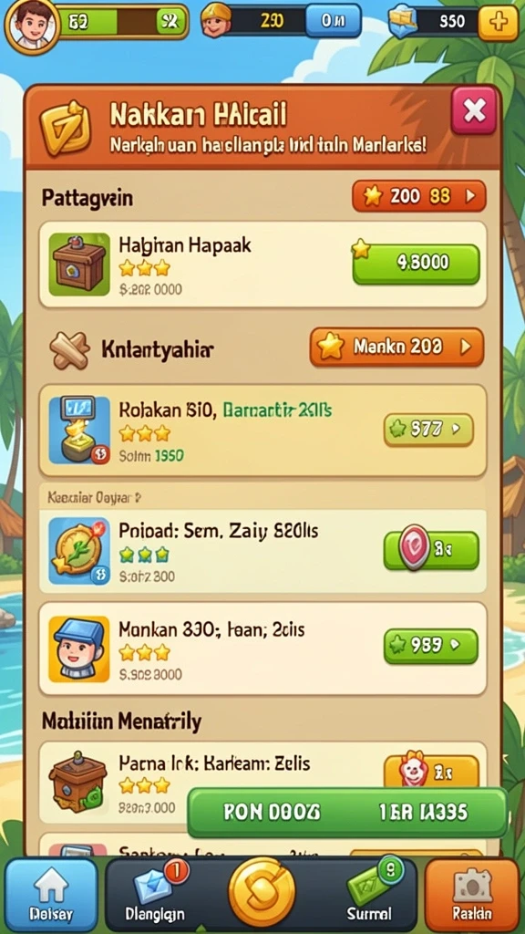 Fitur interaktif dalam permainan yang seru.