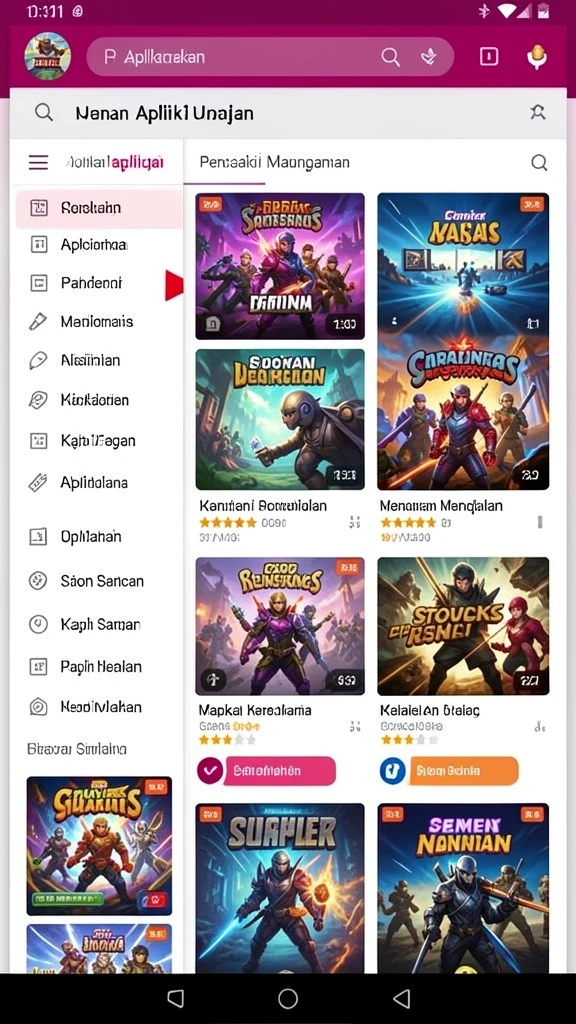 Karakter utama dalam aksi menaklukkan tantangan.