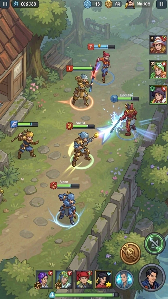 Screenshot pertama menunjukkan karakter yang sedang beraksi.