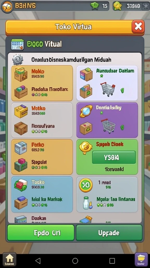 Tangkapan layar menunjukkan berbagai item yang dapat dikumpulkan.